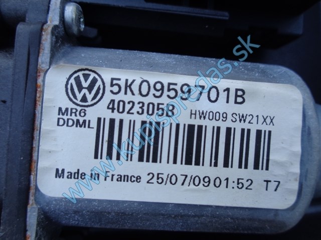 ľavé predné sťahovanie okna na vw volkswagen golf VI, 